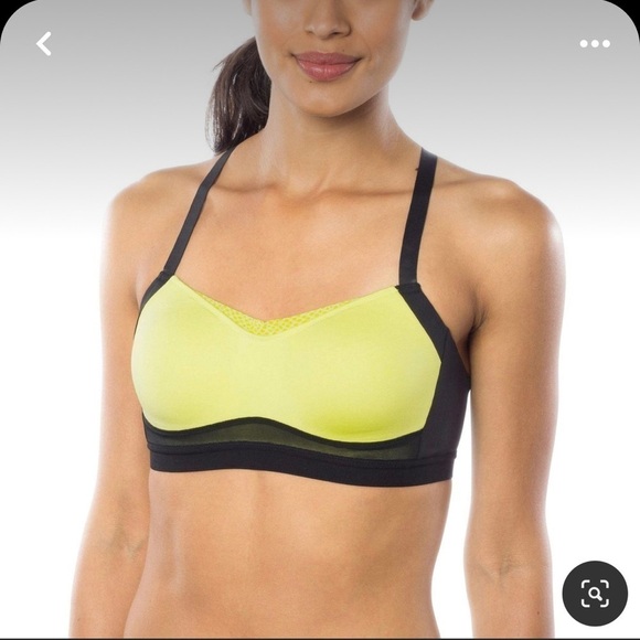 🌸clearance Brooks Moving Comfort Womens Fineform Sports bra in yellow and black - Picture 1 of 7